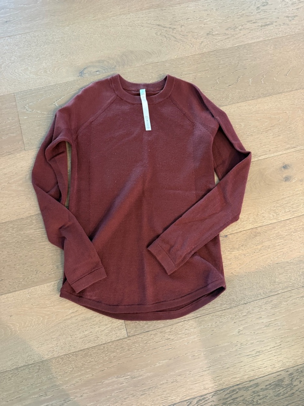 lululemon Merino Wool Burgundy Long-Sleeve Crew Sweater
